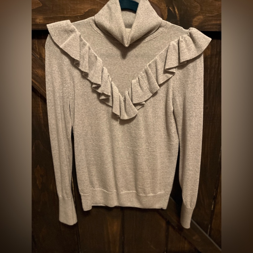 Jcrew Sweater Ruffle Turtleneck